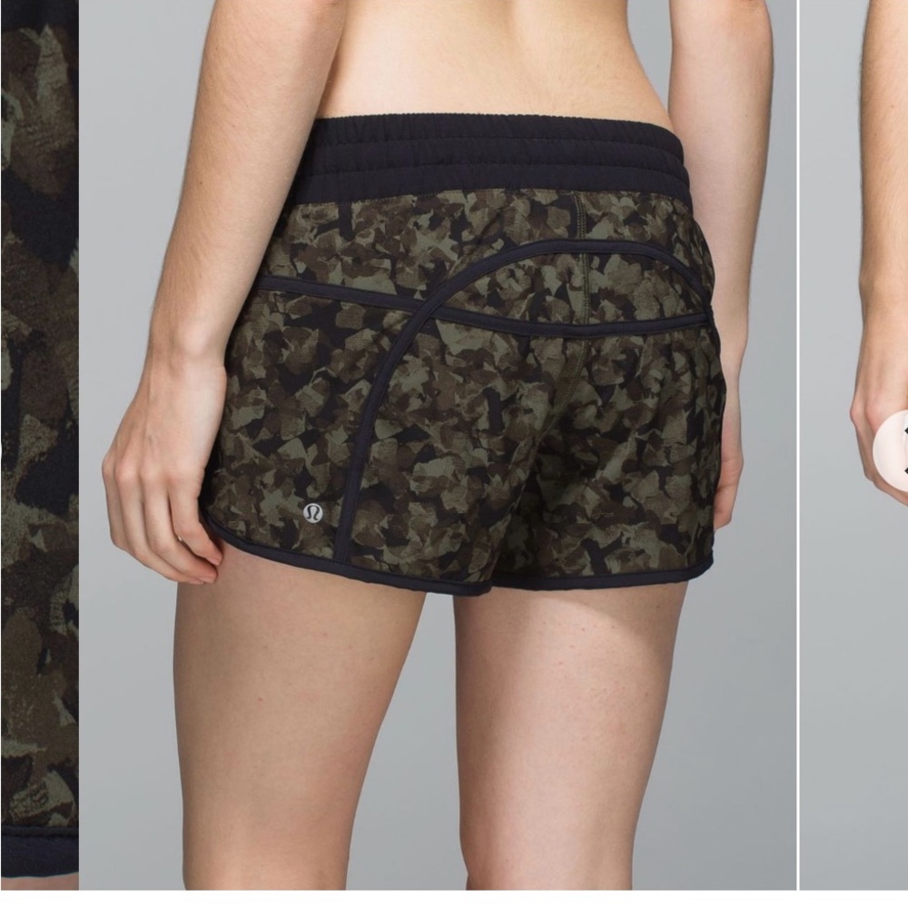 lululemon athletica Tracker sz 8 Jungle Fatigue green Camouflage Athletic Shorts
